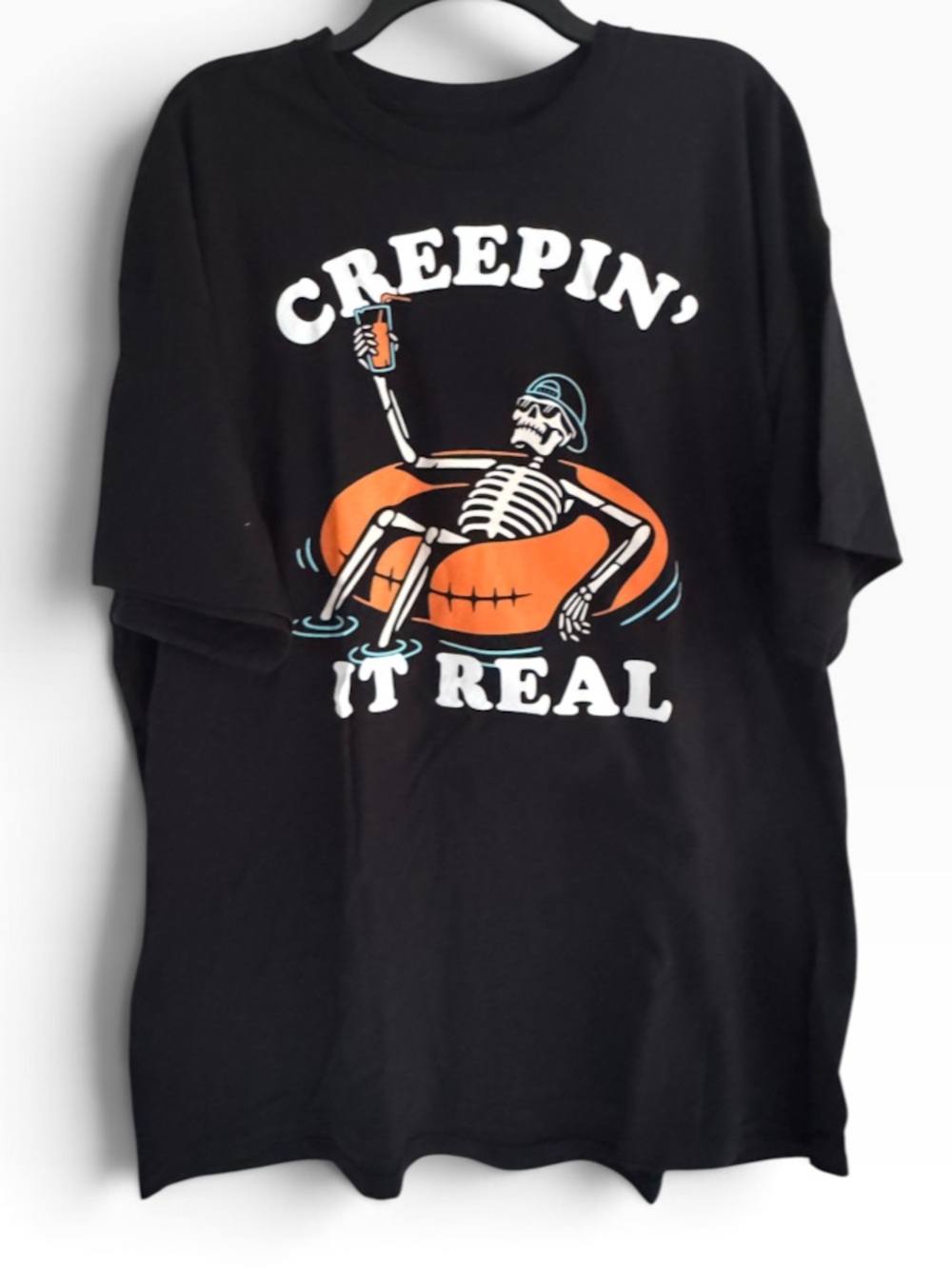 Spirit Black 'Creepin' It Real' Skeleton Graphic Tee Unisex Size XXL